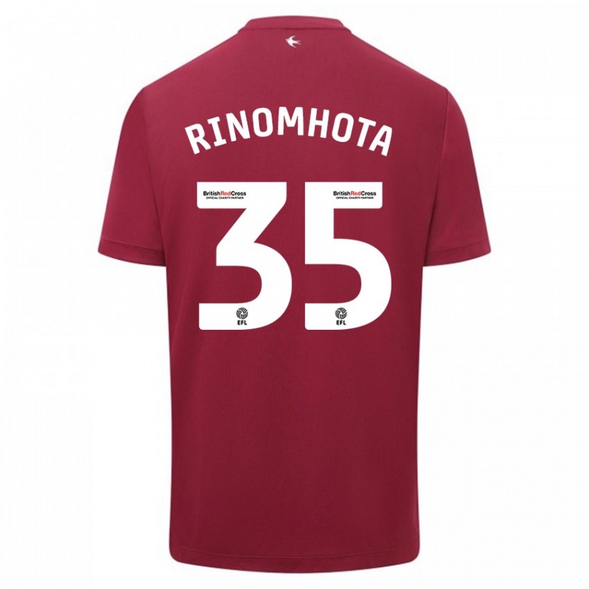 Kinder Andy Rinomhota #35 Rot Auswärtstrikot Trikot 2023/24 T-Shirt Österreich