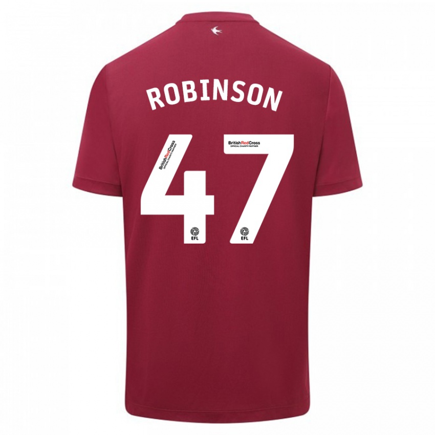 Kinder Callum Robinson #47 Rot Auswärtstrikot Trikot 2023/24 T-Shirt Österreich