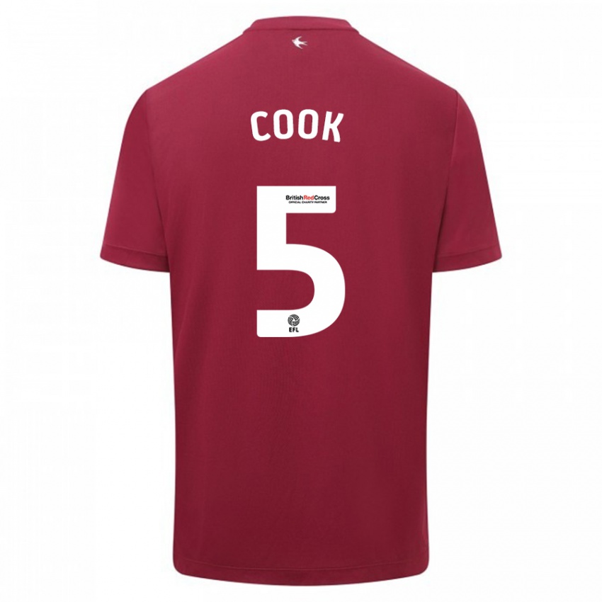 Kinder Freddie Cook #5 Rot Auswärtstrikot Trikot 2023/24 T-Shirt Österreich