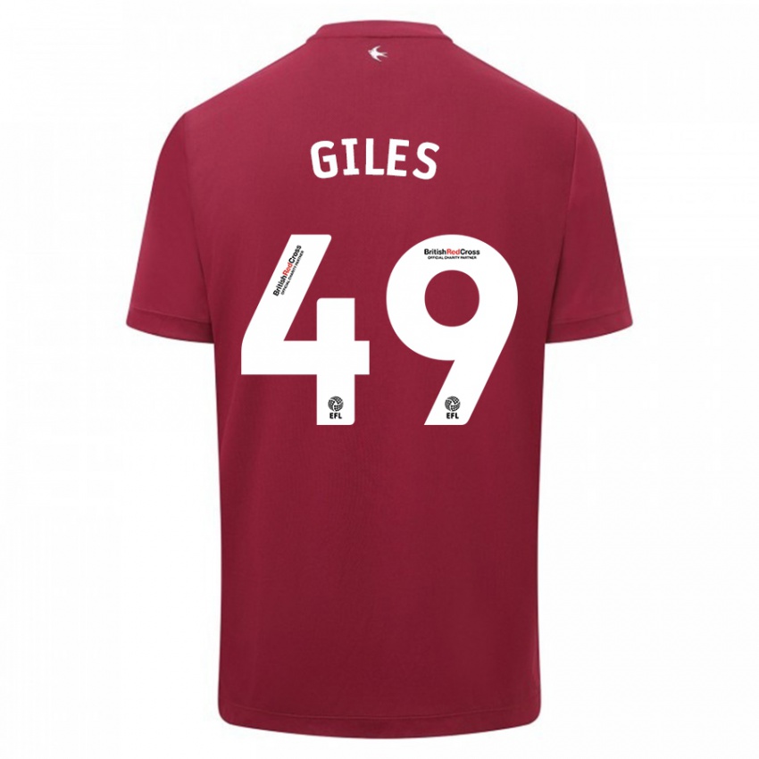 Kinder Luey Giles #49 Rot Auswärtstrikot Trikot 2023/24 T-Shirt Österreich