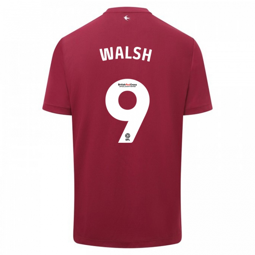 Kinder Catherine Walsh #9 Rot Auswärtstrikot Trikot 2023/24 T-Shirt Österreich