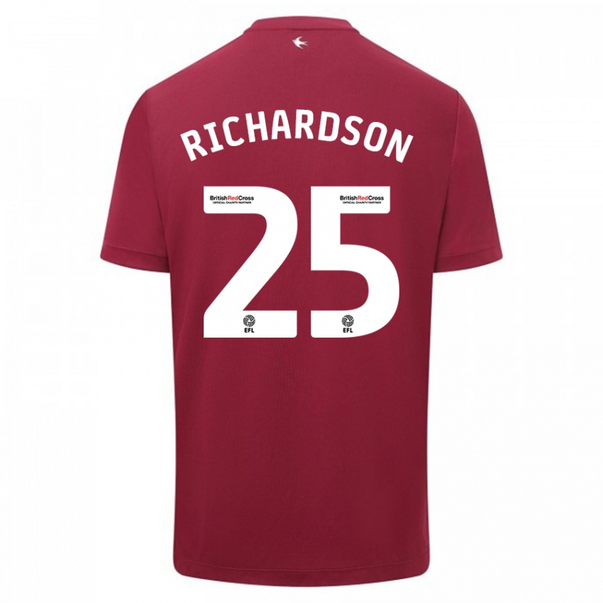 Kinder Tija Richardson #25 Rot Auswärtstrikot Trikot 2023/24 T-Shirt Österreich