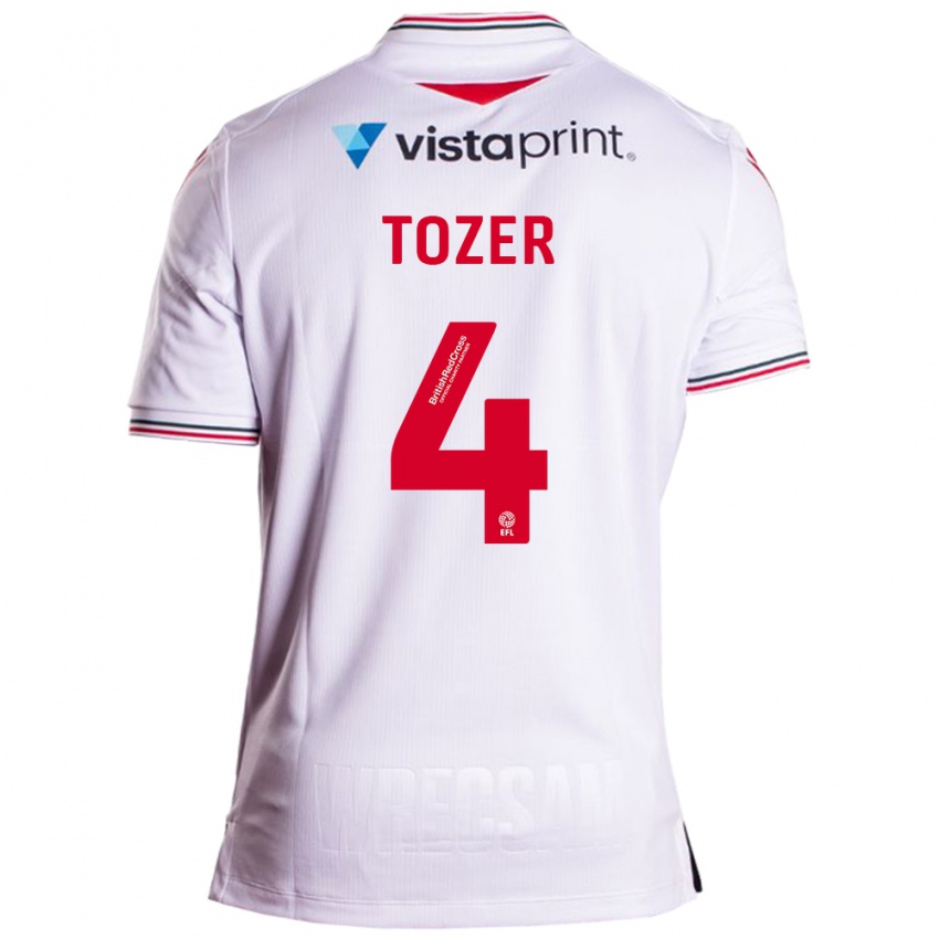 Kinder Ben Tozer #4 Weiß Auswärtstrikot Trikot 2023/24 T-Shirt Österreich