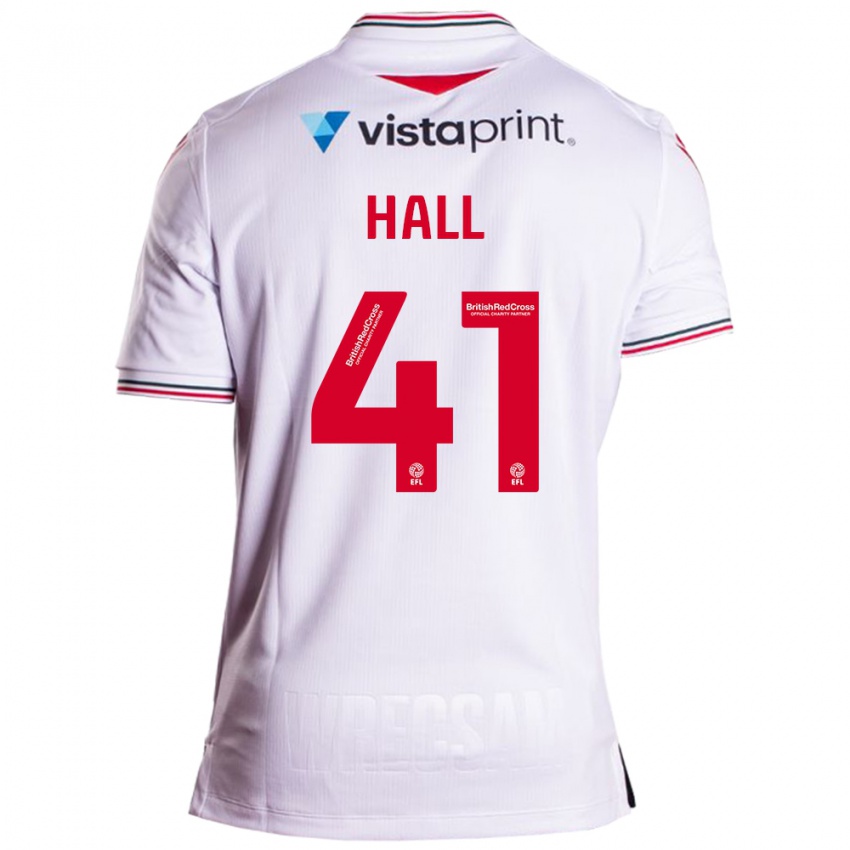 Kinder Liam Hall #41 Weiß Auswärtstrikot Trikot 2023/24 T-Shirt Österreich