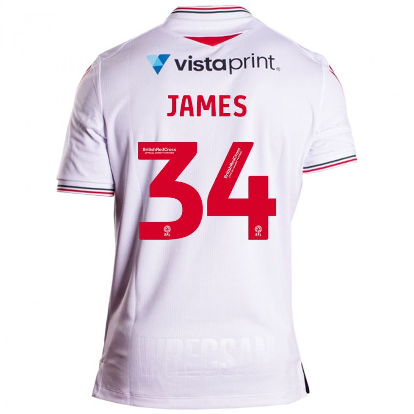 Kinder Aaron James #34 Weiß Auswärtstrikot Trikot 2023/24 T-Shirt Österreich