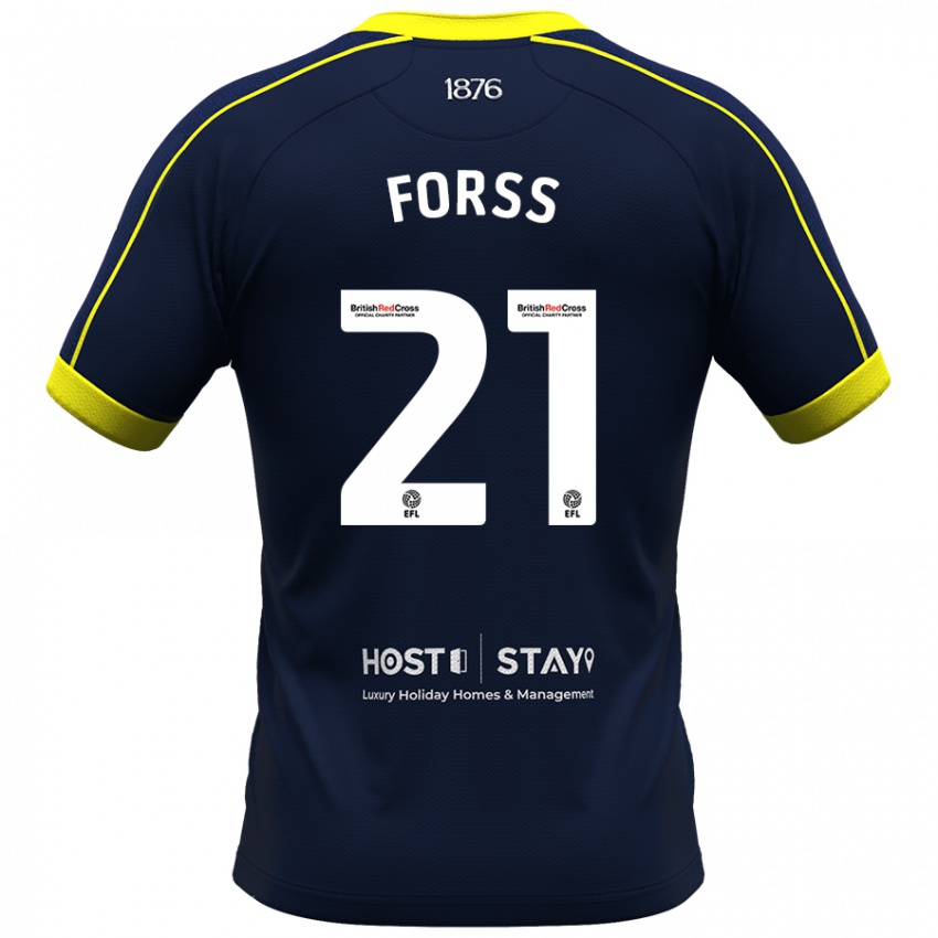 Kinder Marcus Forss #21 Marine Auswärtstrikot Trikot 2023/24 T-Shirt Österreich