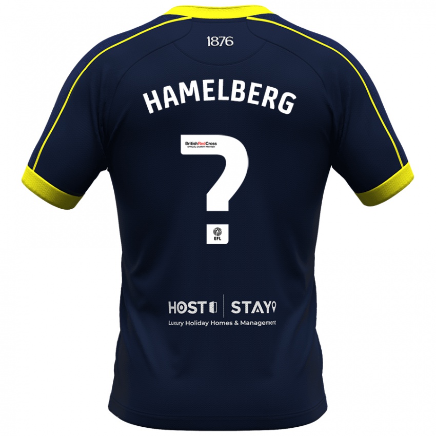 Kinder Eric Hamelberg #0 Marine Auswärtstrikot Trikot 2023/24 T-Shirt Österreich