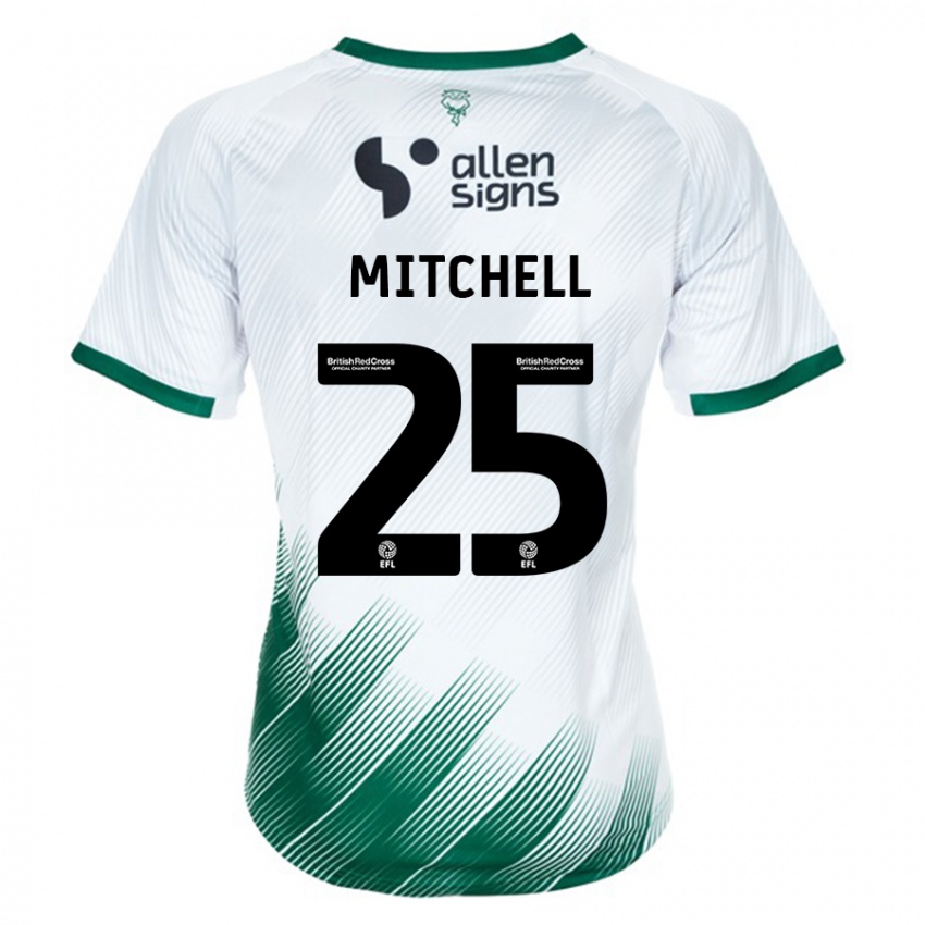 Kinder Alex Mitchell #25 Weiß Auswärtstrikot Trikot 2023/24 T-Shirt Österreich