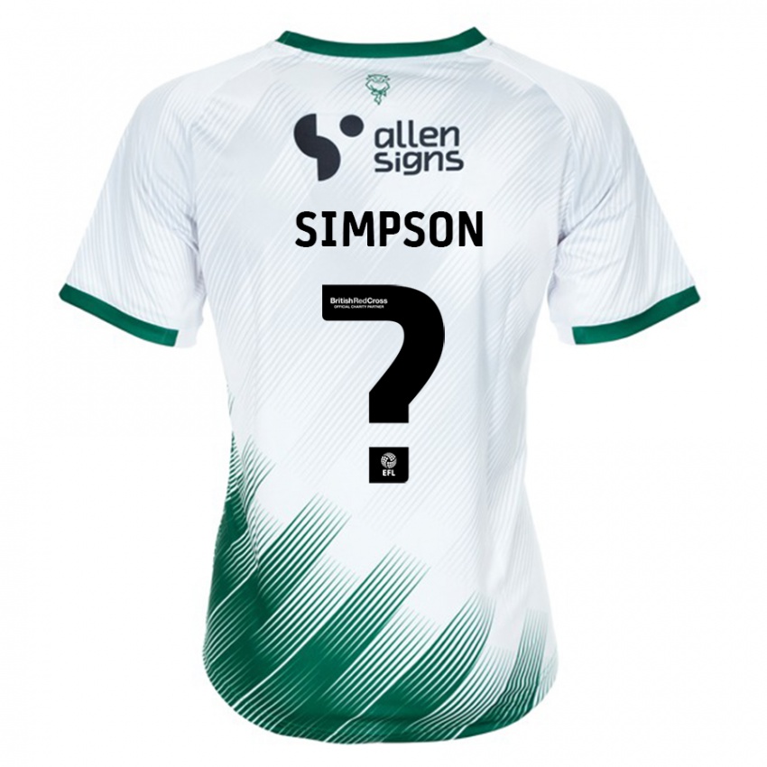 Kinder John Simpson #0 Weiß Auswärtstrikot Trikot 2023/24 T-Shirt Österreich