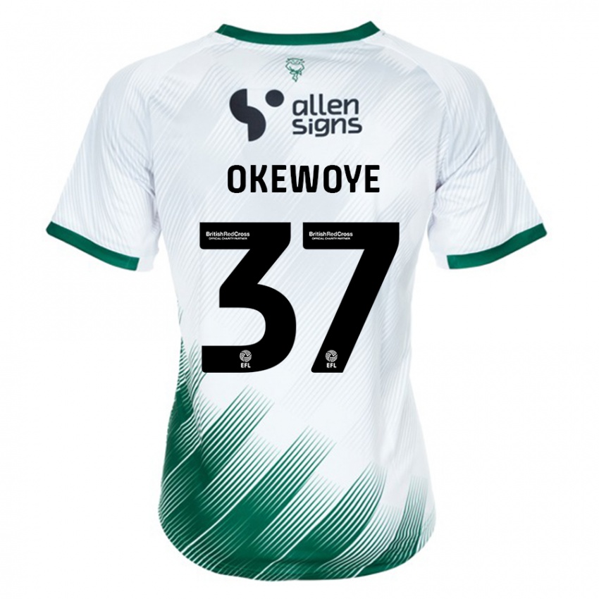 Kinder Gbolahan Okewoye #37 Weiß Auswärtstrikot Trikot 2023/24 T-Shirt Österreich