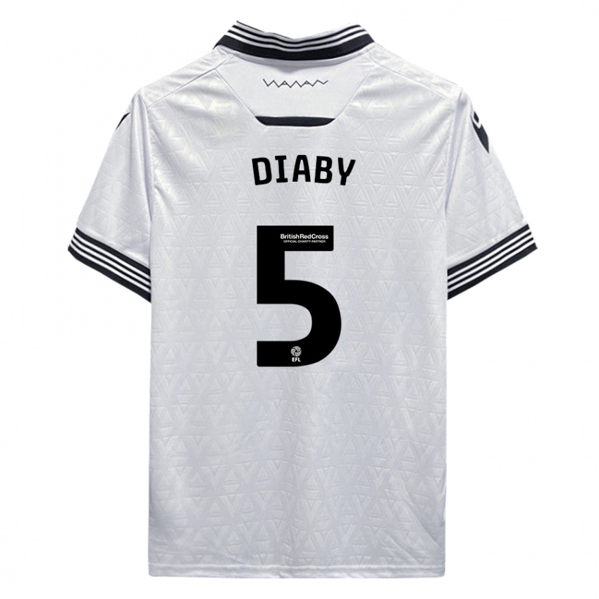 Kinder Bambo Diaby #5 Weiß Auswärtstrikot Trikot 2023/24 T-Shirt Österreich