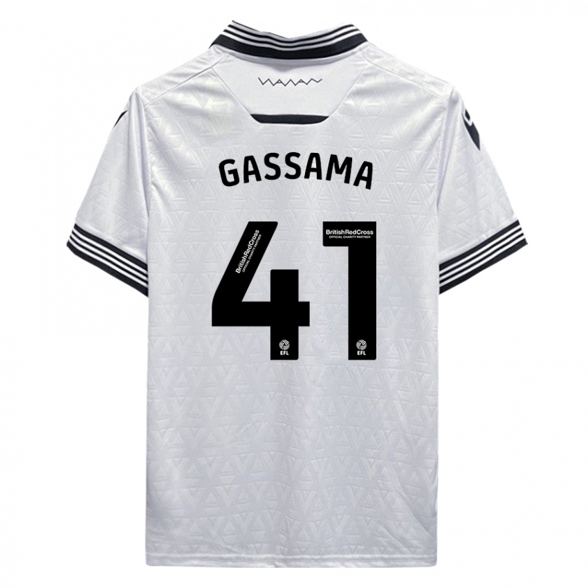 Kinder Djeidi Gassama #41 Weiß Auswärtstrikot Trikot 2023/24 T-Shirt Österreich
