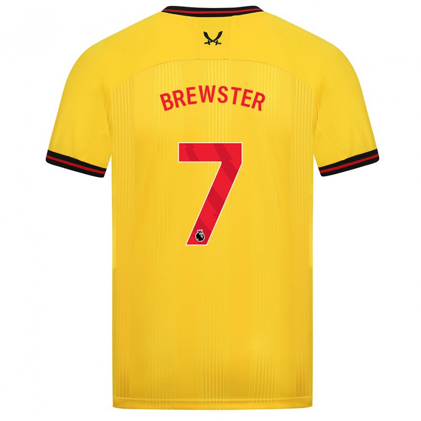 Kinder Rhian Brewster #7 Gelb Auswärtstrikot Trikot 2023/24 T-Shirt Österreich