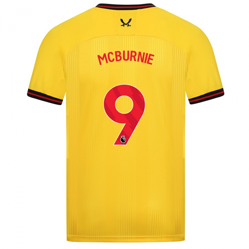 Kinder Oli Mcburnie #9 Gelb Auswärtstrikot Trikot 2023/24 T-Shirt Österreich