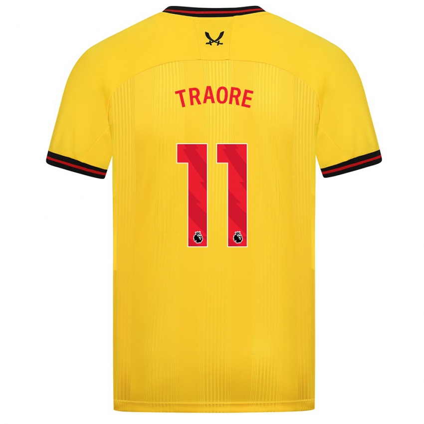 Kinder Bénie Traoré #11 Gelb Auswärtstrikot Trikot 2023/24 T-Shirt Österreich