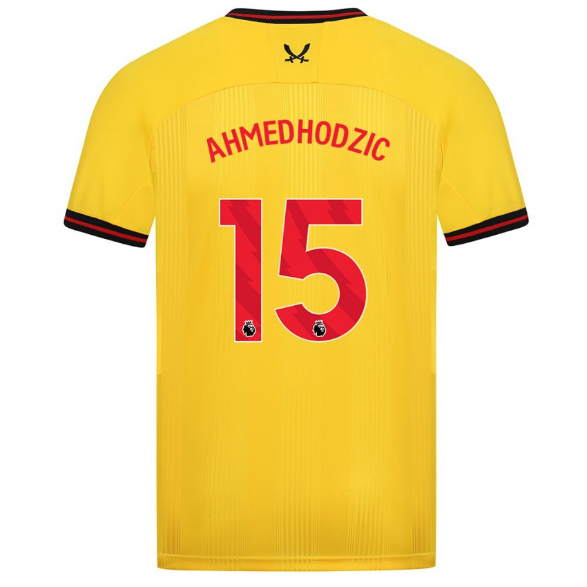 Kinder Anel Ahmedhodzic #15 Gelb Auswärtstrikot Trikot 2023/24 T-Shirt Österreich