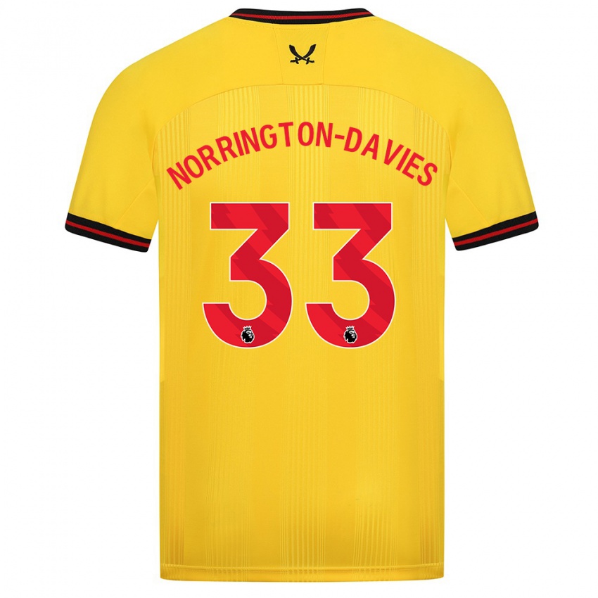 Kinder Rhys Norrington-Davies #33 Gelb Auswärtstrikot Trikot 2023/24 T-Shirt Österreich