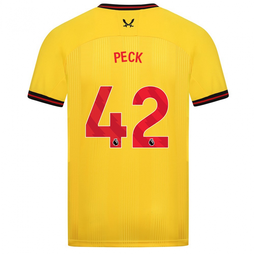 Kinder Sydie Peck #42 Gelb Auswärtstrikot Trikot 2023/24 T-Shirt Österreich