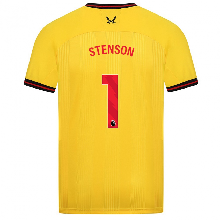 Kinder Fran Stenson #1 Gelb Auswärtstrikot Trikot 2023/24 T-Shirt Österreich