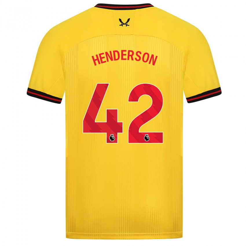 Kinder Peyton Henderson #42 Gelb Auswärtstrikot Trikot 2023/24 T-Shirt Österreich