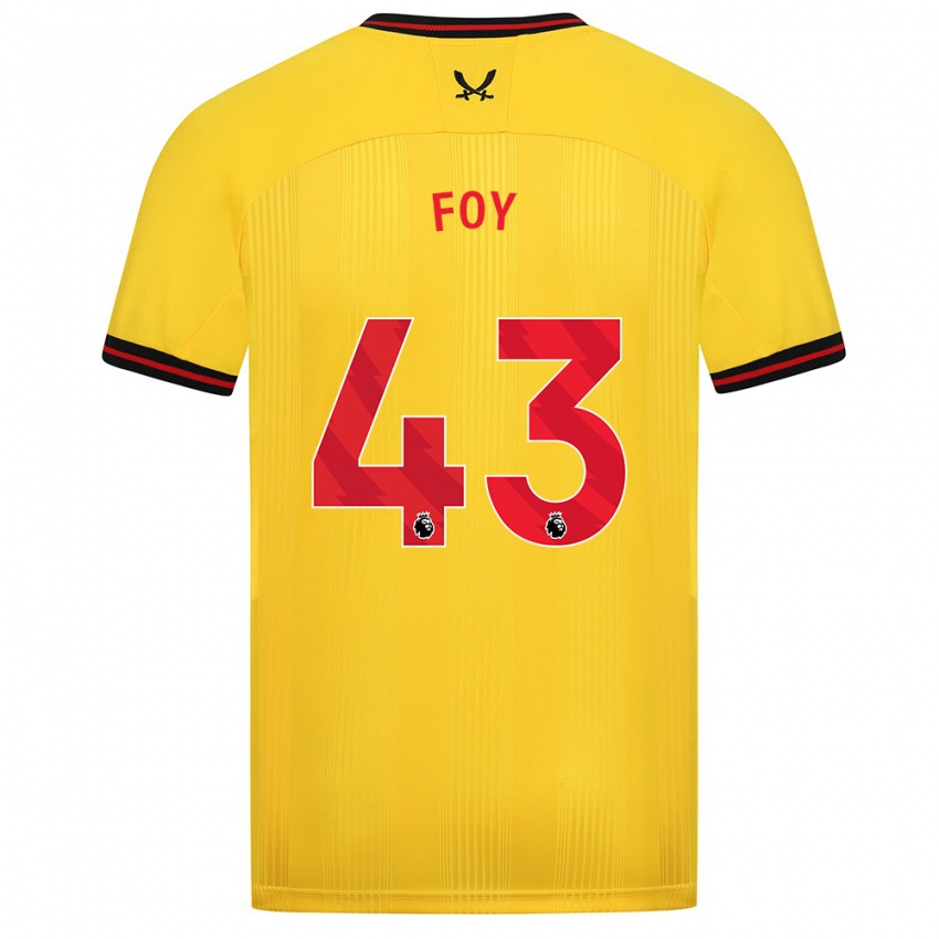 Kinder Gus Foy #43 Gelb Auswärtstrikot Trikot 2023/24 T-Shirt Österreich