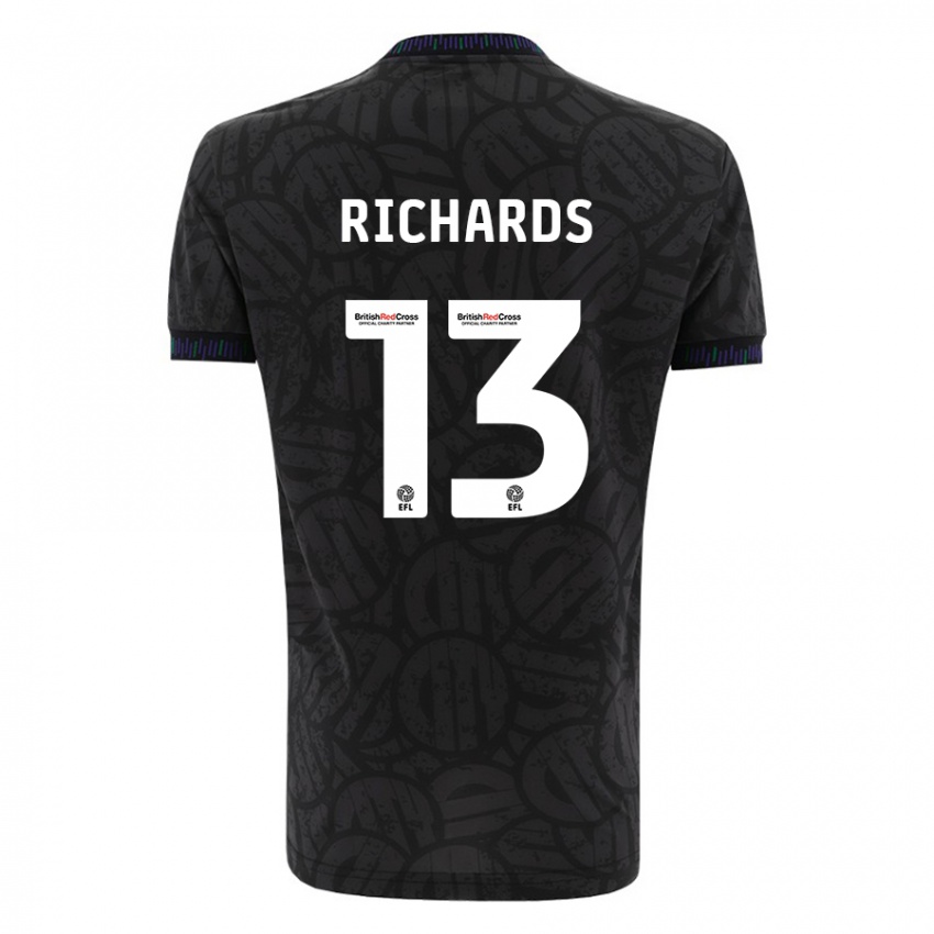 Kinder Harvey Wiles-Richards #13 Schwarz Auswärtstrikot Trikot 2023/24 T-Shirt Österreich