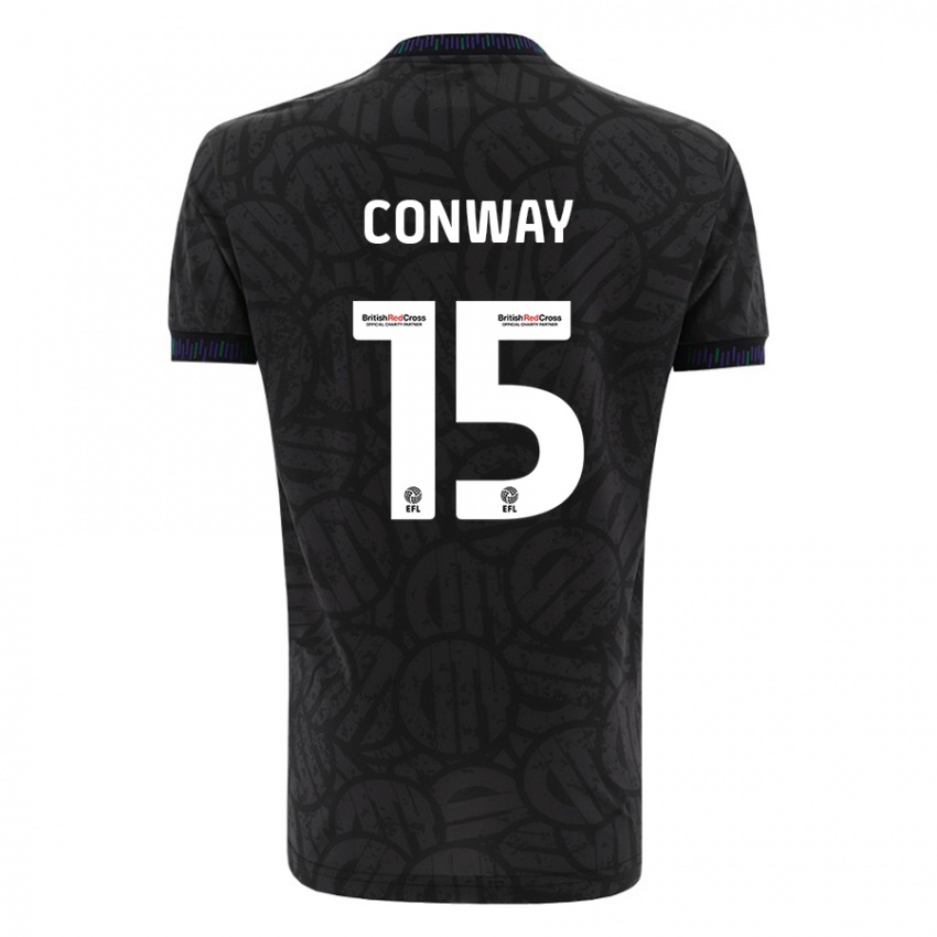 Kinder Tommy Conway #15 Schwarz Auswärtstrikot Trikot 2023/24 T-Shirt Österreich