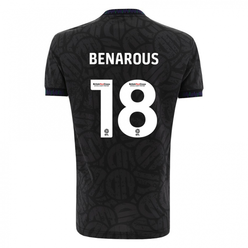 Kinder Ayman Benarous #18 Schwarz Auswärtstrikot Trikot 2023/24 T-Shirt Österreich