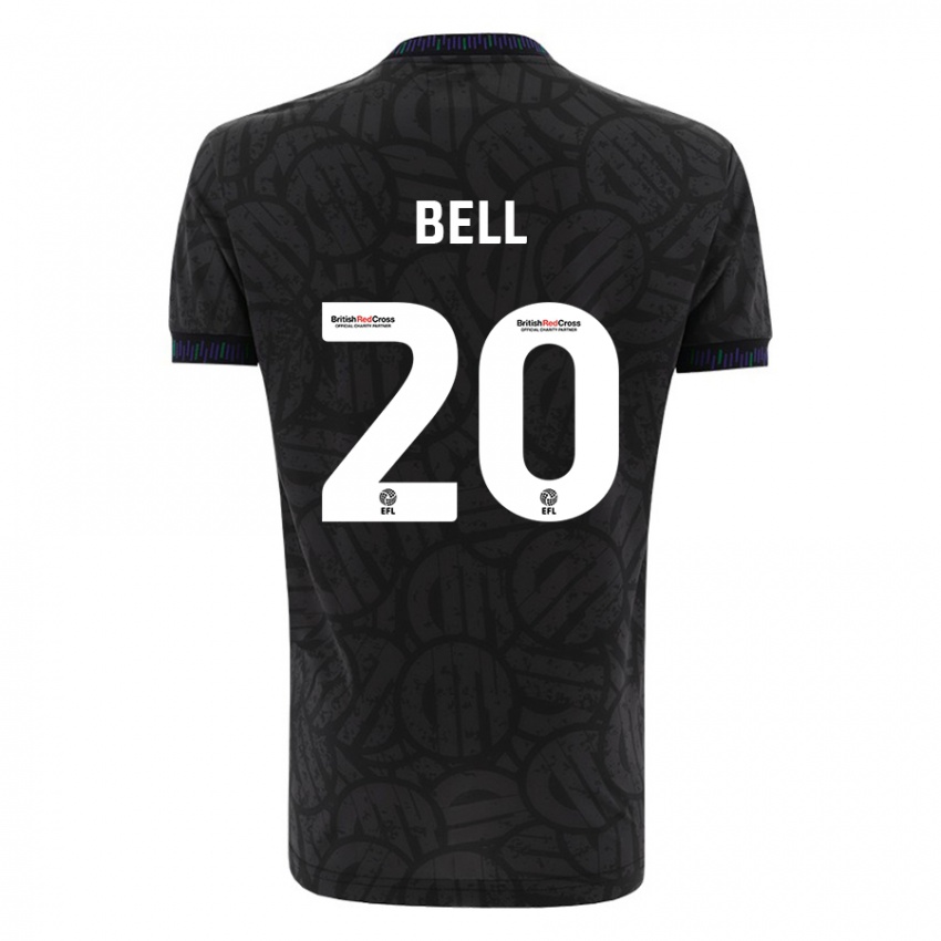 Kinder Sam Bell #20 Schwarz Auswärtstrikot Trikot 2023/24 T-Shirt Österreich