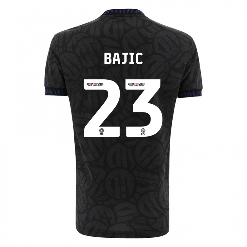 Kinder Stefan Bajic #23 Schwarz Auswärtstrikot Trikot 2023/24 T-Shirt Österreich