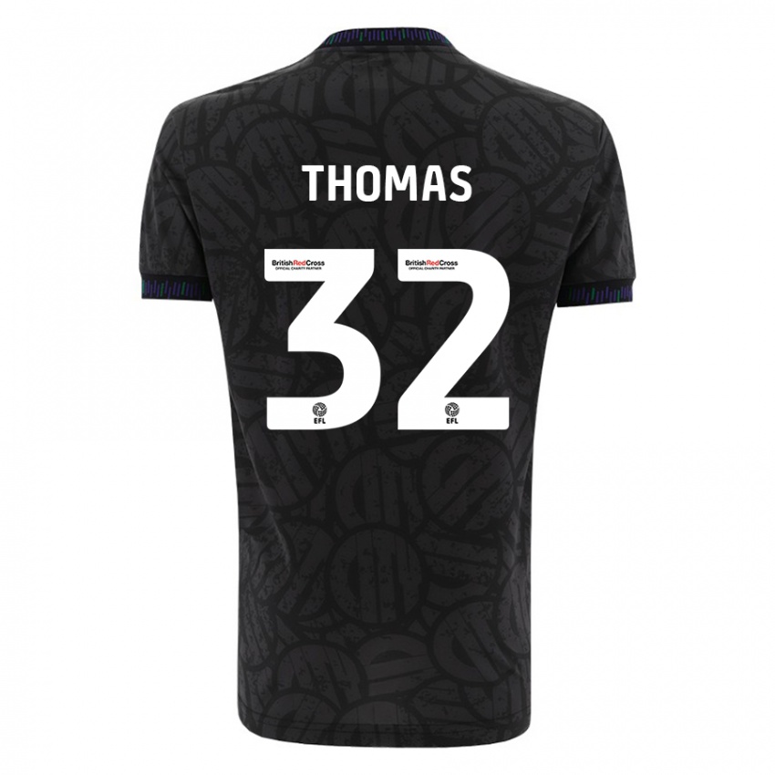 Kinder Lewis Thomas #32 Schwarz Auswärtstrikot Trikot 2023/24 T-Shirt Österreich