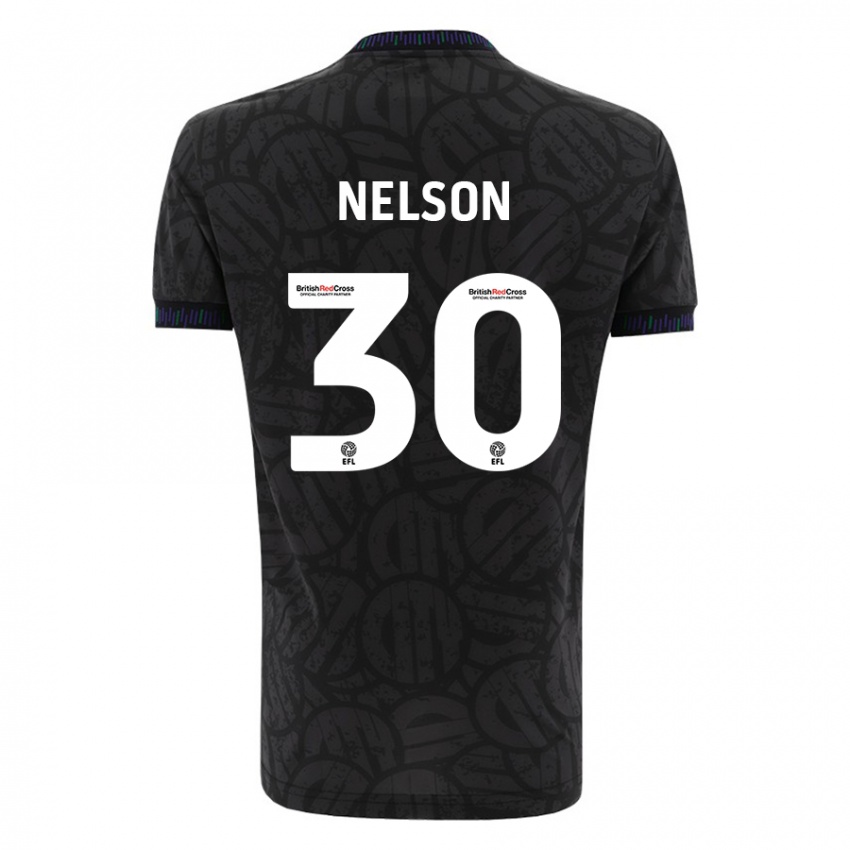 Kinder Raekwon Nelson #30 Schwarz Auswärtstrikot Trikot 2023/24 T-Shirt Österreich