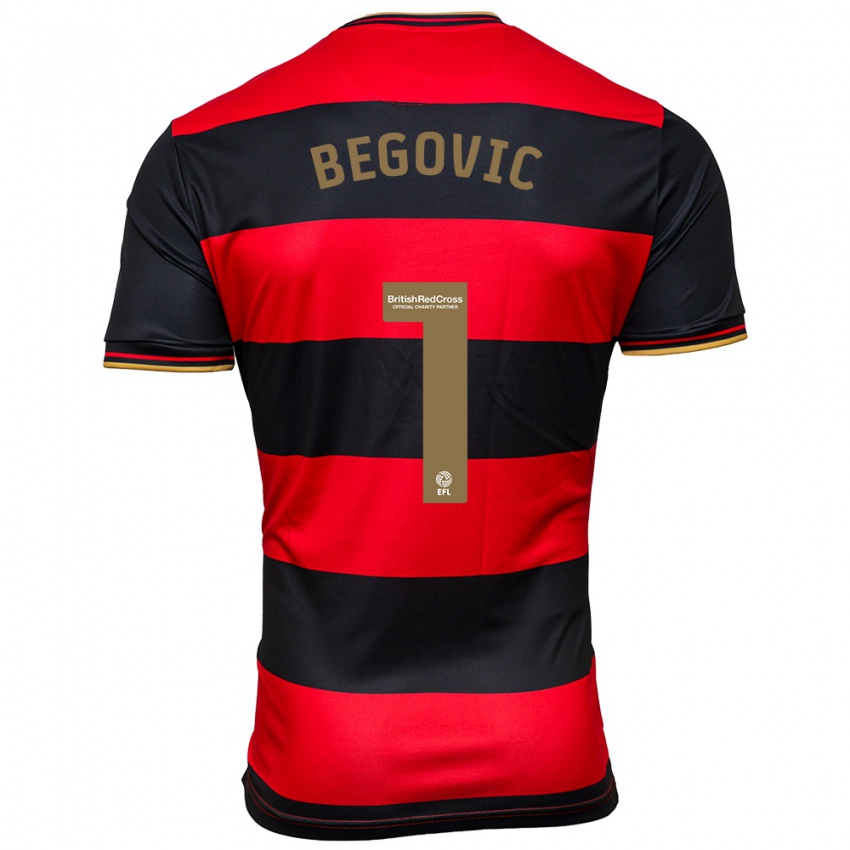 Kinder Asmir Begovic #1 Schwarz Rot Auswärtstrikot Trikot 2023/24 T-Shirt Österreich