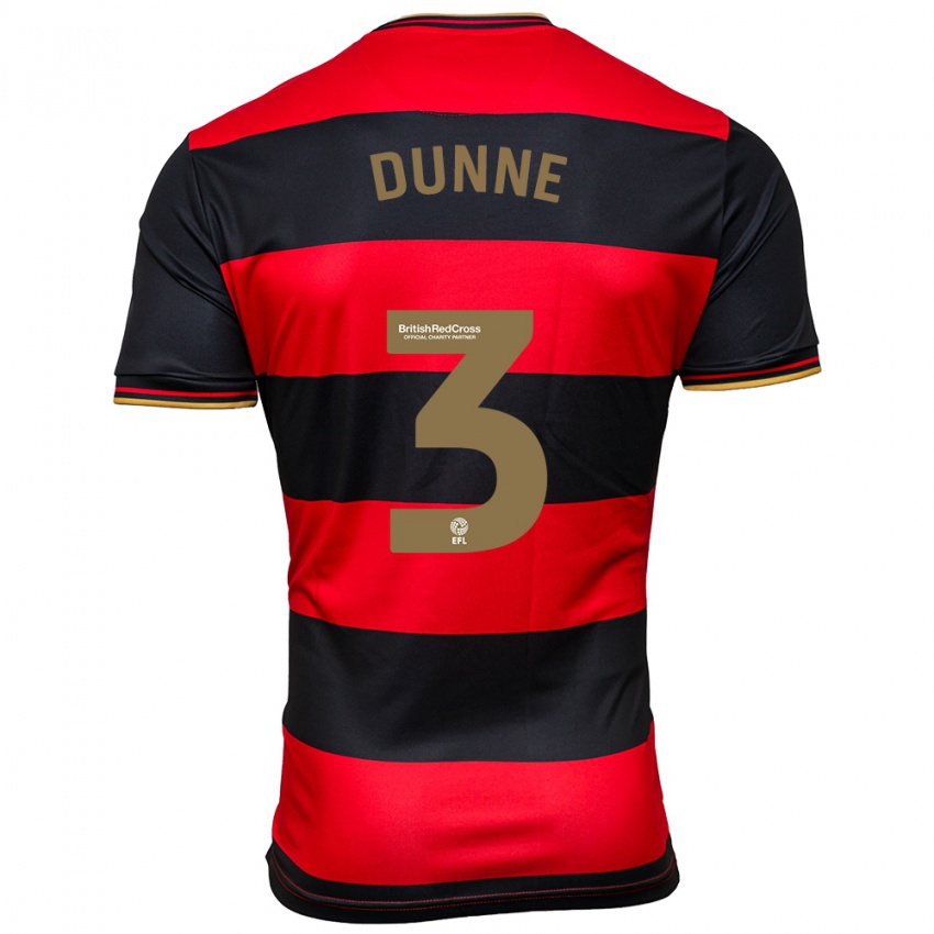 Kinder Jimmy Dunne #3 Schwarz Rot Auswärtstrikot Trikot 2023/24 T-Shirt Österreich