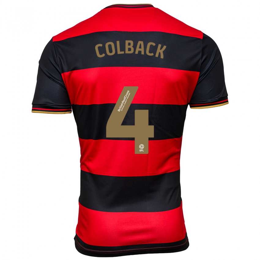 Kinder Jack Colback #4 Schwarz Rot Auswärtstrikot Trikot 2023/24 T-Shirt Österreich