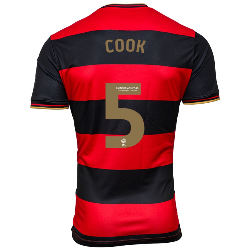 Kinder Steve Cook #5 Schwarz Rot Auswärtstrikot Trikot 2023/24 T-Shirt Österreich