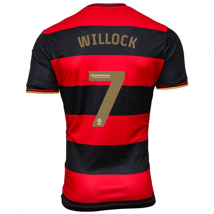 Kinder Chris Willock #7 Schwarz Rot Auswärtstrikot Trikot 2023/24 T-Shirt Österreich