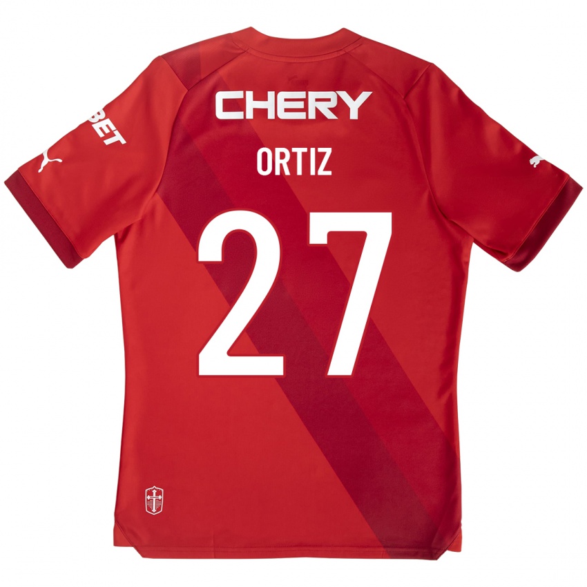Kinder Jorge Ortiz #27 Rot Auswärtstrikot Trikot 2023/24 T-Shirt Österreich