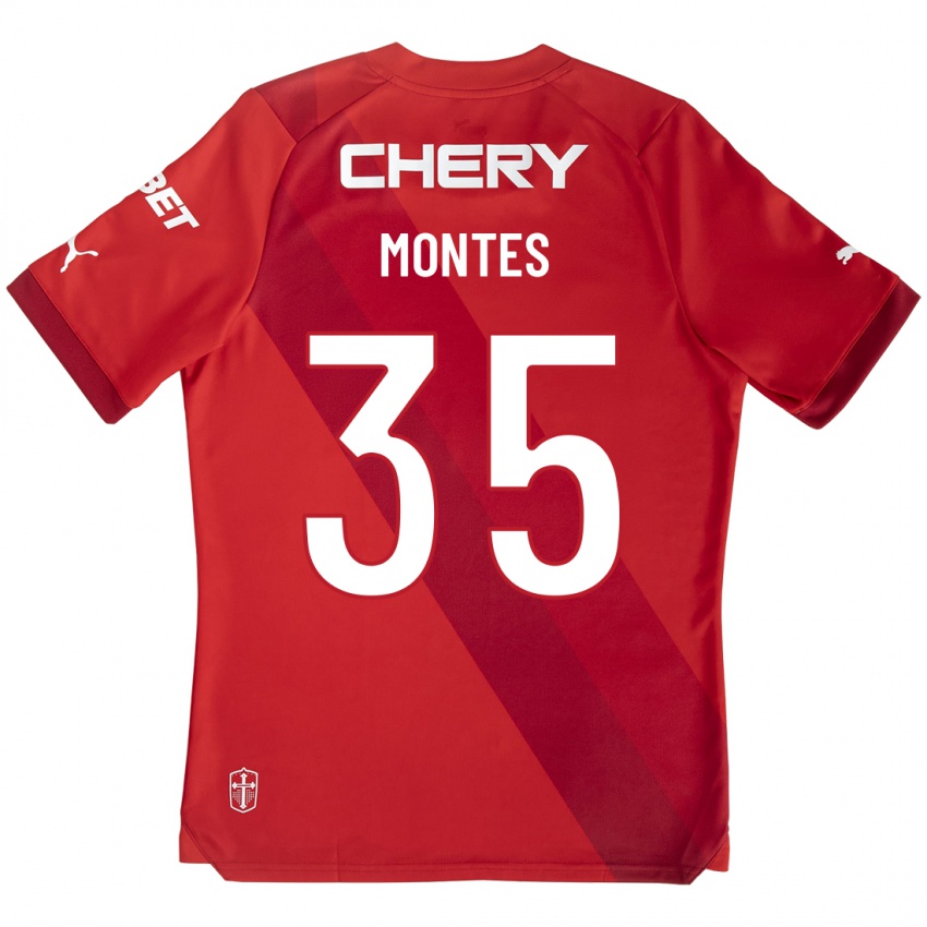 Kinder Clemente Montes #35 Rot Auswärtstrikot Trikot 2023/24 T-Shirt Österreich