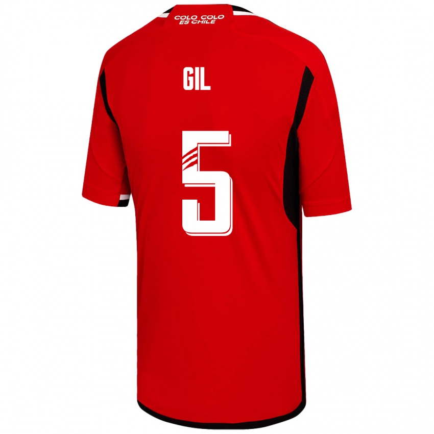 Kinder Leonardo Gil #5 Rot Auswärtstrikot Trikot 2023/24 T-Shirt Österreich