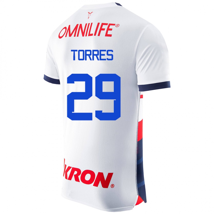 Kinder Alan Torres #29 Weiß Auswärtstrikot Trikot 2023/24 T-Shirt Österreich