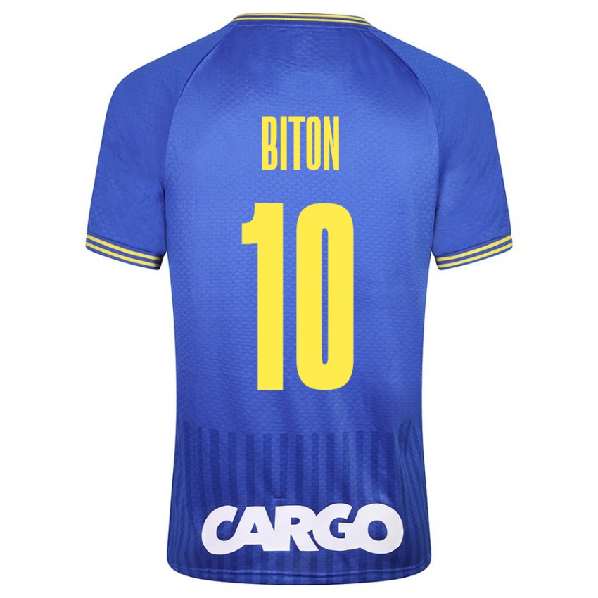 Kinder Dan Biton #10 Blau Auswärtstrikot Trikot 2023/24 T-Shirt Österreich