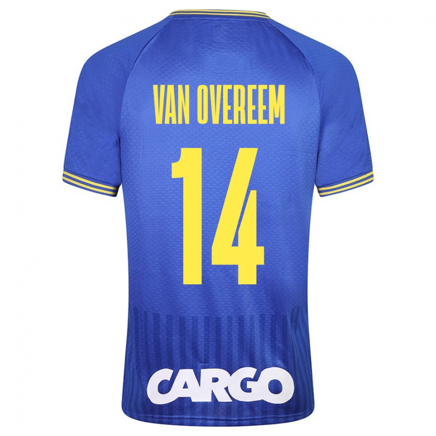 Kinder Joris Van Overeem #14 Blau Auswärtstrikot Trikot 2023/24 T-Shirt Österreich