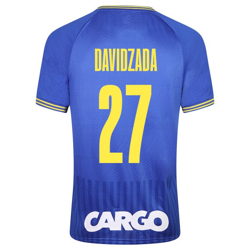 Kinder Ofir Davidzada #27 Blau Auswärtstrikot Trikot 2023/24 T-Shirt Österreich