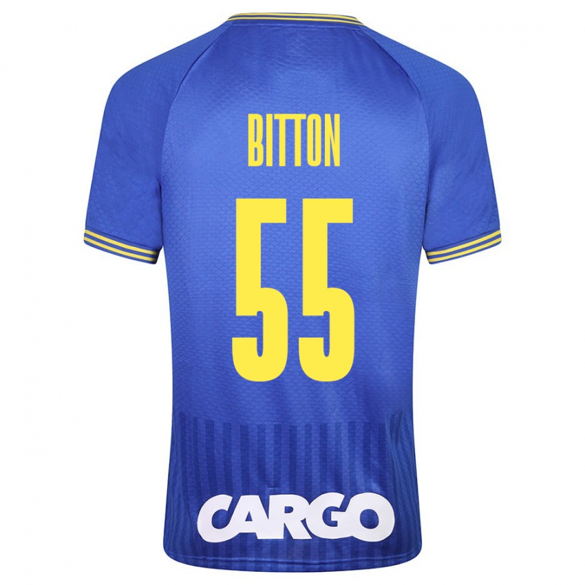 Kinder Nir Bitton #55 Blau Auswärtstrikot Trikot 2023/24 T-Shirt Österreich