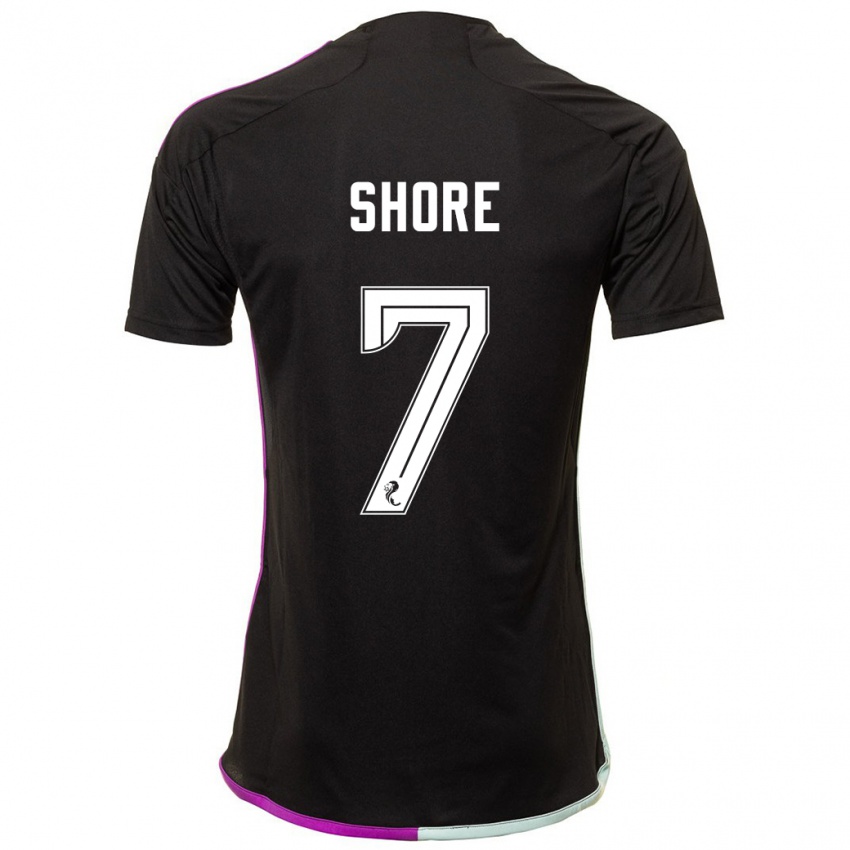 Kinder Eilidh Shore #7 Schwarz Auswärtstrikot Trikot 2023/24 T-Shirt Österreich