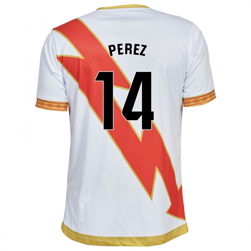 Herren Kike Pérez #14 Weiß Heimtrikot Trikot 2023/24 T-Shirt Österreich