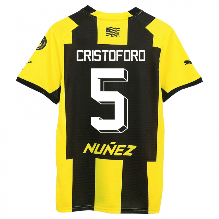 Herren Sebastián Cristóforo #5 Gelb Schwarz Heimtrikot Trikot 2023/24 T-Shirt Österreich