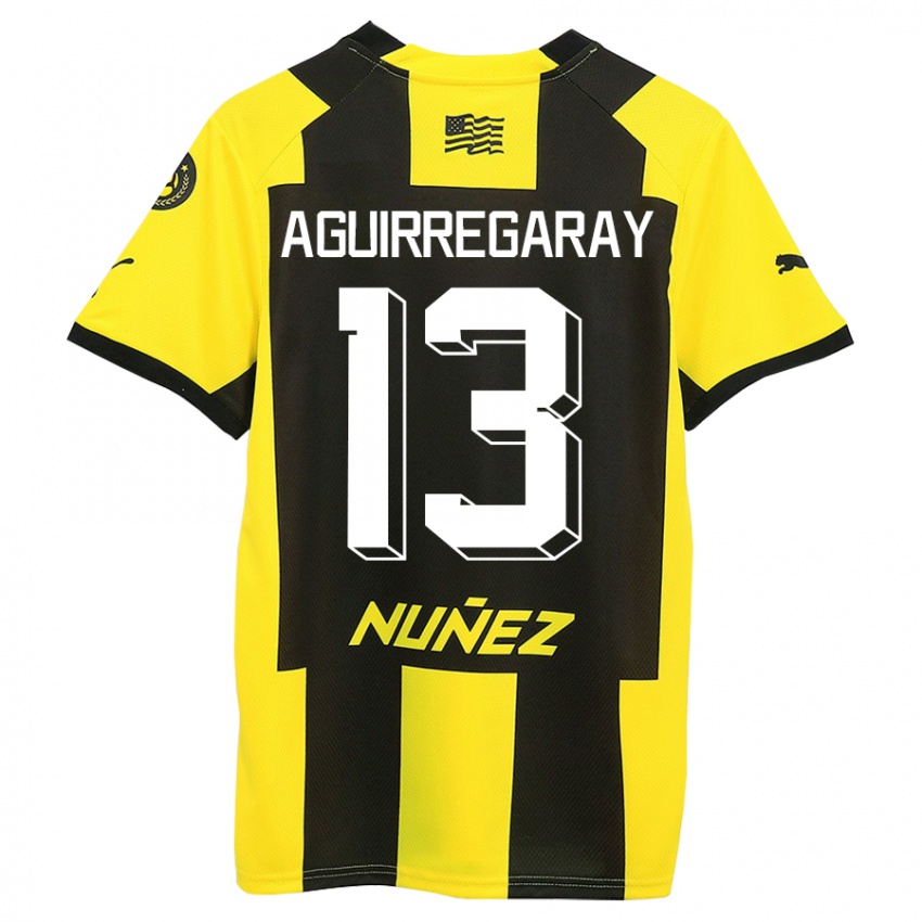 Herren Matías Aguirregaray #13 Gelb Schwarz Heimtrikot Trikot 2023/24 T-Shirt Österreich