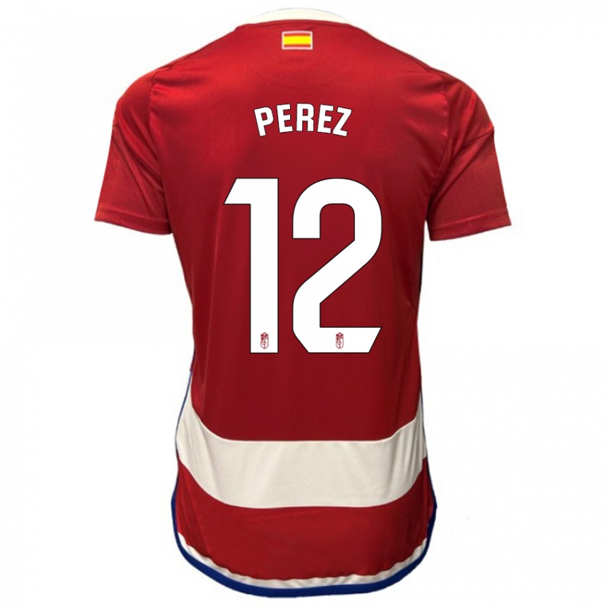 Herren Alba Pérez #12 Rot Heimtrikot Trikot 2023/24 T-Shirt Österreich